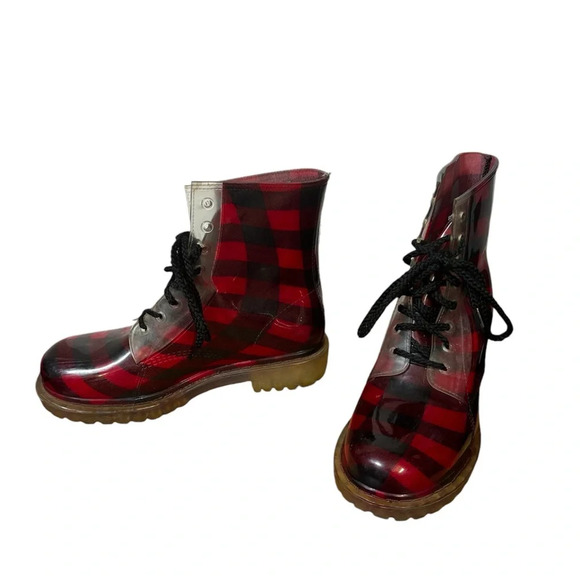 Dirty Laundry Shoes - Dirty Laundry Boots Women 9 Buffalo Plaid Lace Up Work Boot Style Rubber 1” Heel